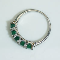 Brilliant Green Emerald and Platinum Band