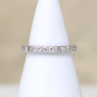 Art Deco Diamond & Platinum Eternity Band Size 4