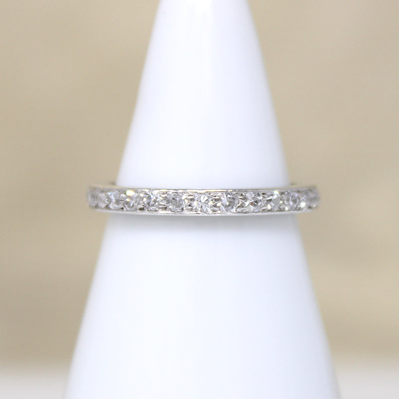 Art Deco Diamond & Platinum Eternity Band Size 4