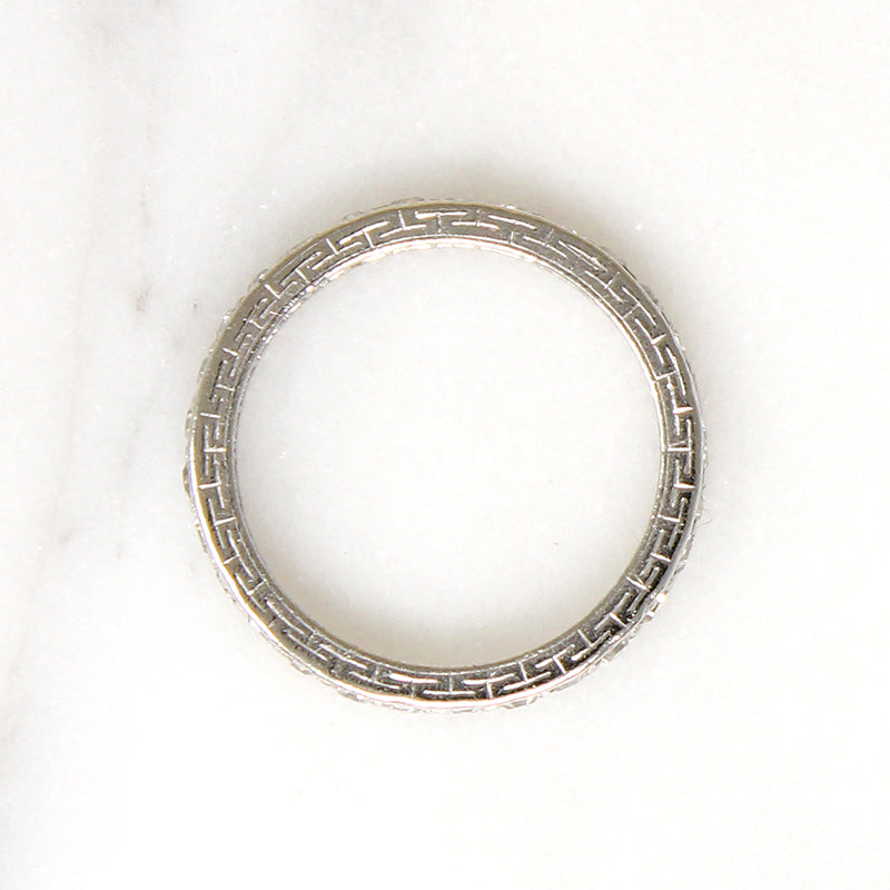 Art Deco Diamond & Platinum Eternity Band Size 4