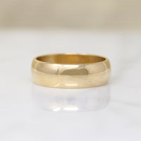 Glossy Gold ArtCarved Size 6.5 Half Round Band