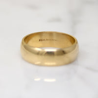 Glossy Gold ArtCarved Size 6.5 Half Round Band