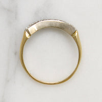 Rare Gem 1940s Curved Diamond Wedding Band