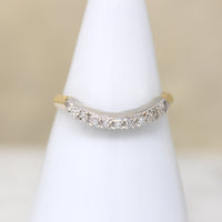 Rare Gem 1940s Curved Diamond Wedding Band
