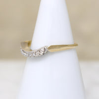 Rare Gem 1940s Curved Diamond Wedding Band