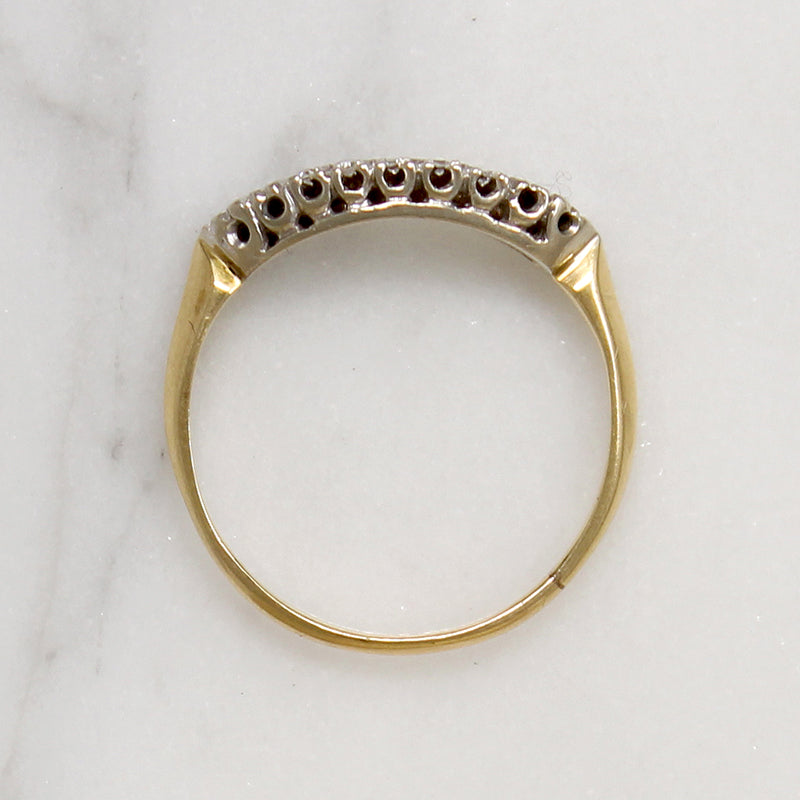Rare Gem 1940s Curved Diamond Wedding Band