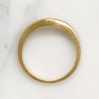 Chic Curved Gold & Diamond Wedding Band