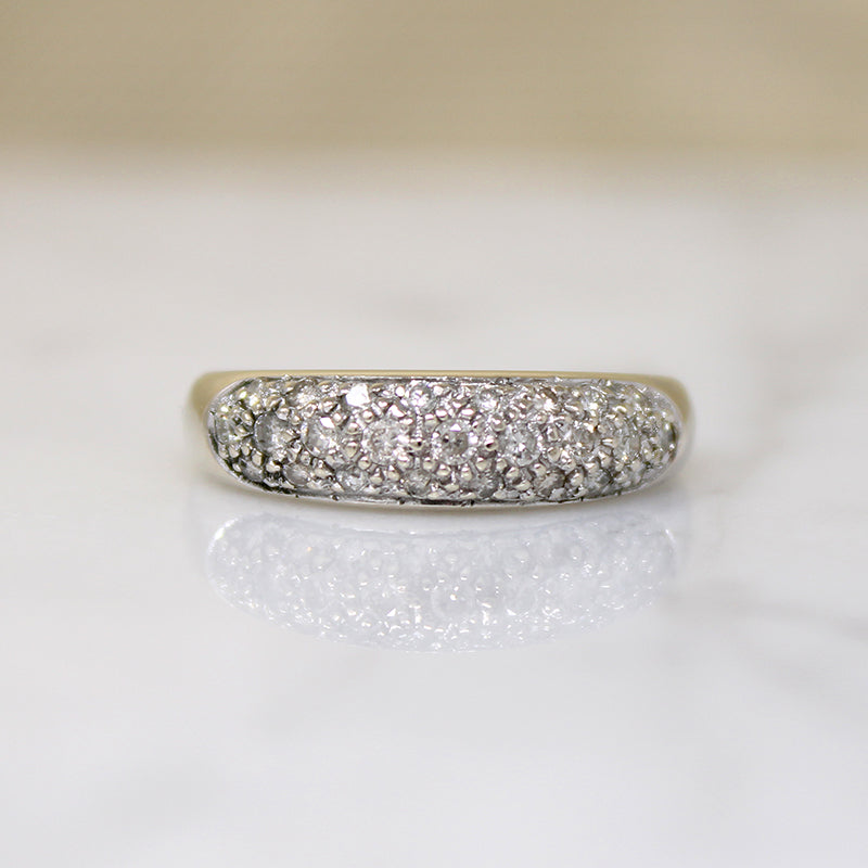 Mid Century Diamond Pavé White Gold Band