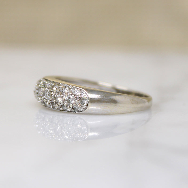 Mid Century Diamond Pavé White Gold Band