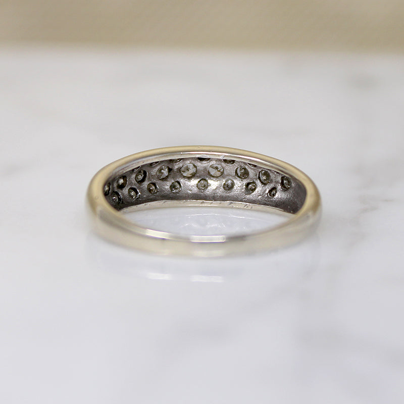 Mid Century Diamond Pavé White Gold Band