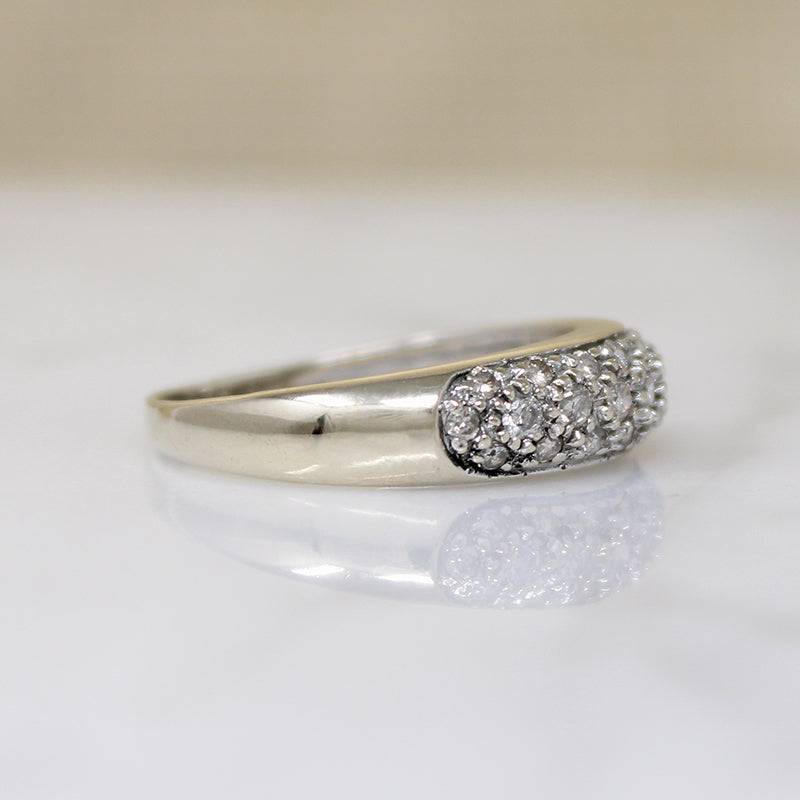 Mid Century Diamond Pavé White Gold Band