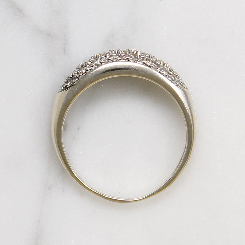 Mid Century Diamond Pavé White Gold Band