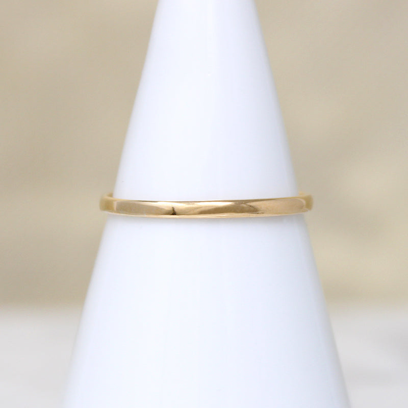 Slender 18k Gold Half Round Wedding Band