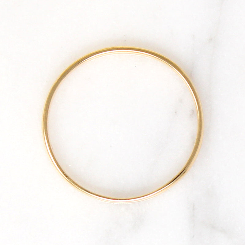 Slender 18k Gold Half Round Wedding Band