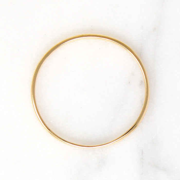 Slender 18k Gold Half Round Wedding Band