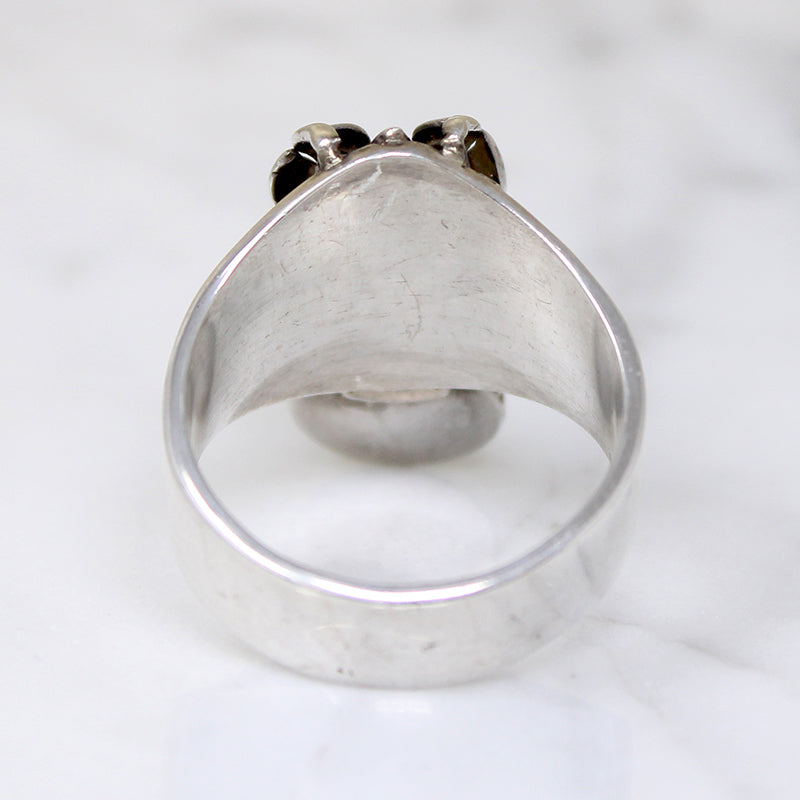 Ferocious Water Dragon Ring in Silver & Turquoise