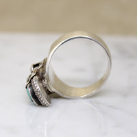 Ferocious Water Dragon Ring in Silver & Turquoise