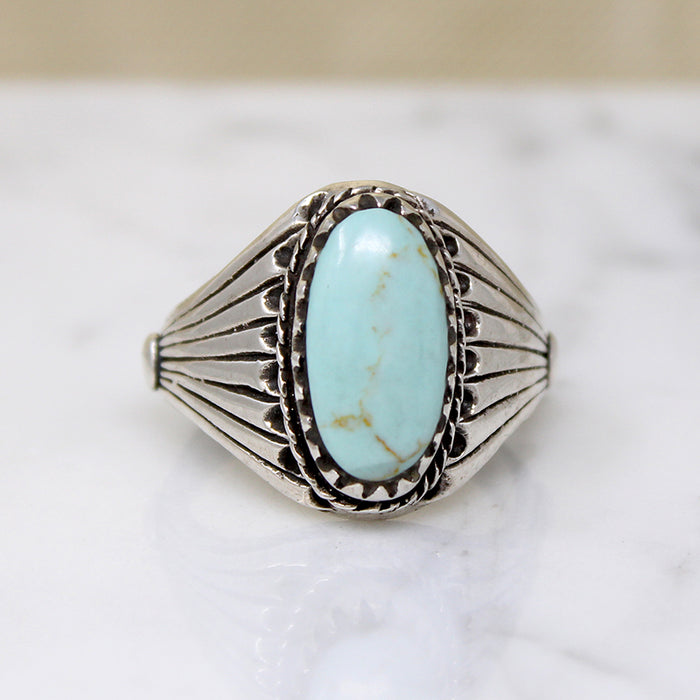Swanky Turquoise Doublet in Sterling Silver Ring