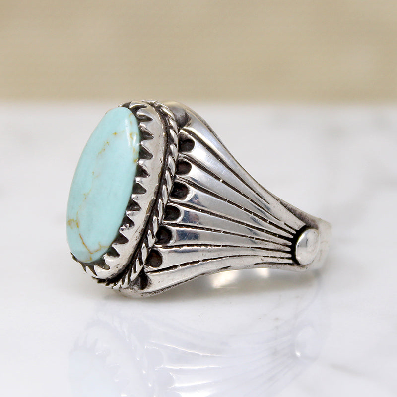 Swanky Turquoise Doublet in Sterling Silver Ring