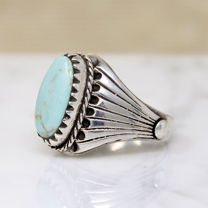 Swanky Turquoise Doublet in Sterling Silver Ring