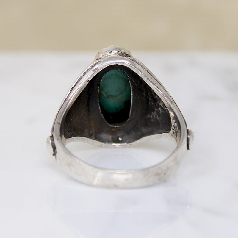 Swanky Turquoise Doublet in Sterling Silver Ring