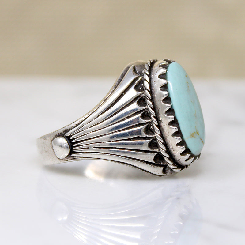 Swanky Turquoise Doublet in Sterling Silver Ring