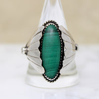 Brilliant Green Malachite in Sterling Silver Ring