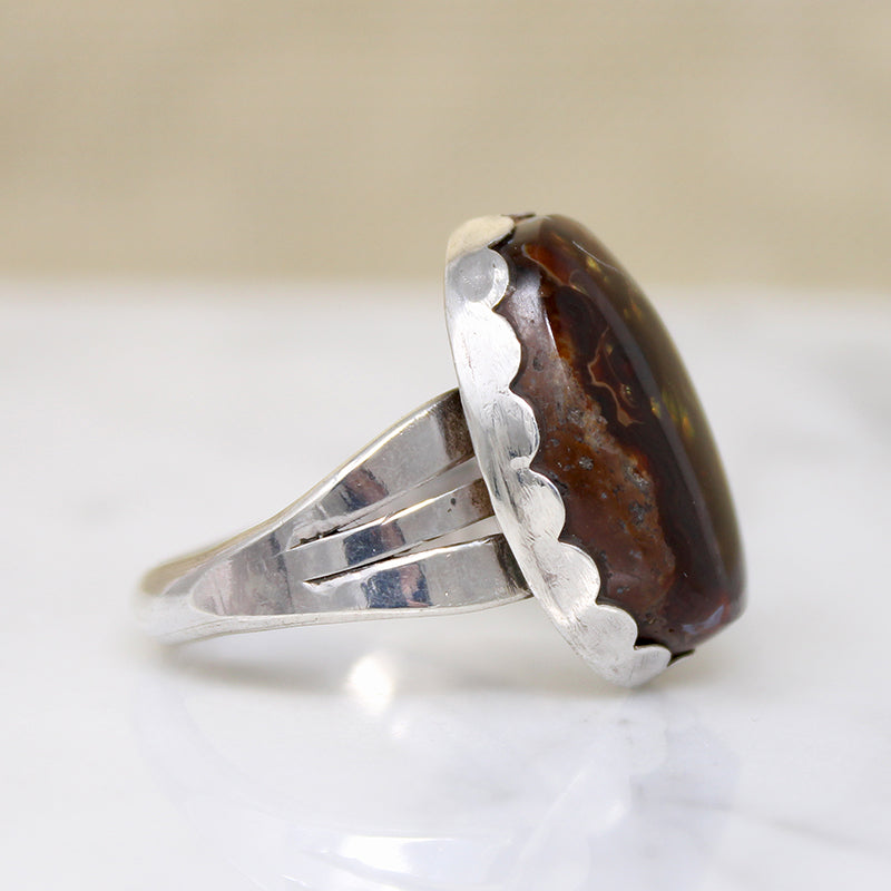 Boulder Opal in Sterling Silver Ring