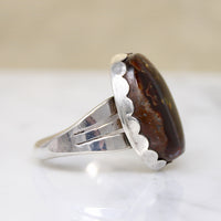 Boulder Opal in Sterling Silver Ring