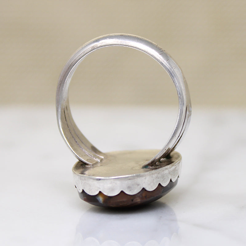 Boulder Opal in Sterling Silver Ring
