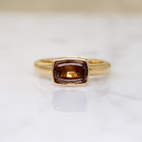 Smouldering Brown Aurora Sapphire in 18k Gold Ring