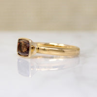 Smouldering Brown Aurora Sapphire in 18k Gold Ring