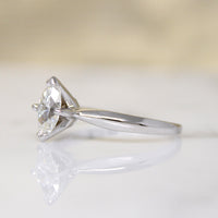 Sophisticated Mid Century Marquise Diamond Solitaire