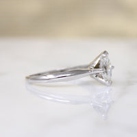 Sophisticated Mid Century Marquise Diamond Solitaire