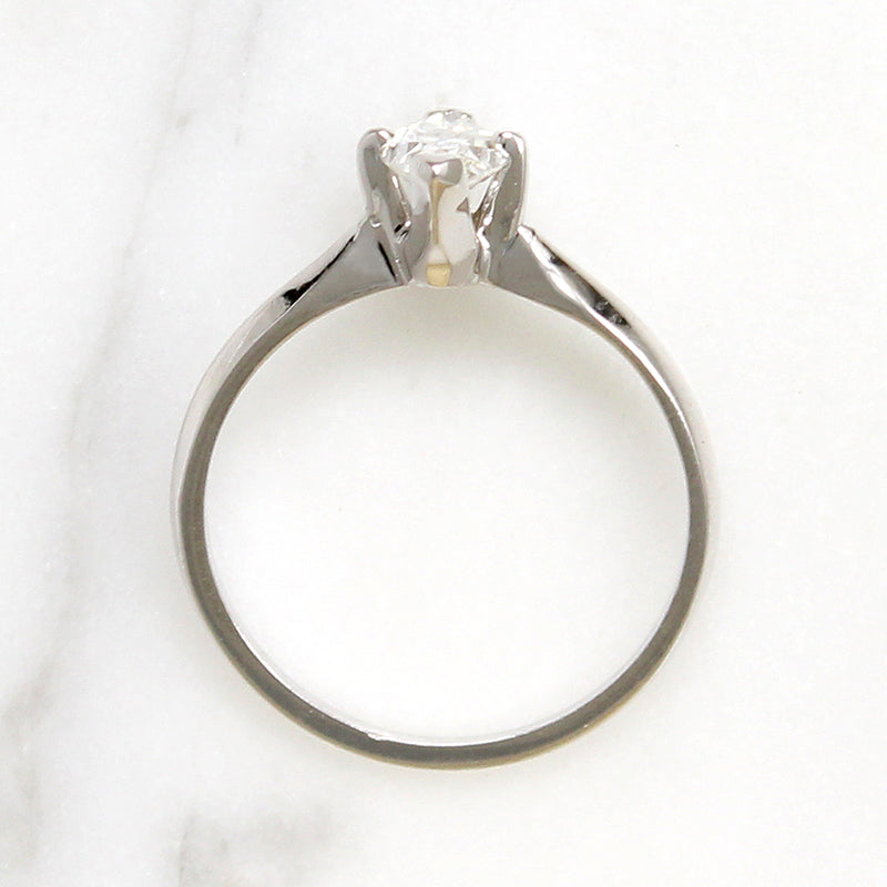 Sophisticated Mid Century Marquise Diamond Solitaire