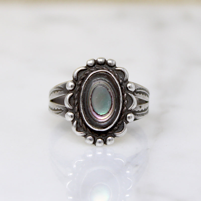 Darling Abalone & Sterling Silver Navajo Ring
