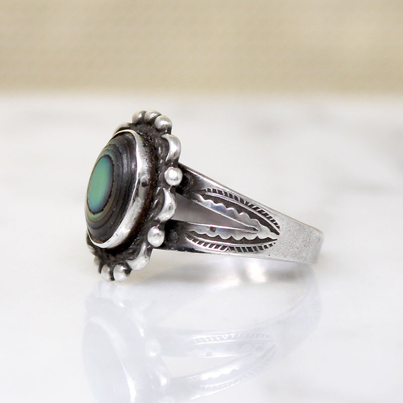 Darling Abalone & Sterling Silver Navajo Ring