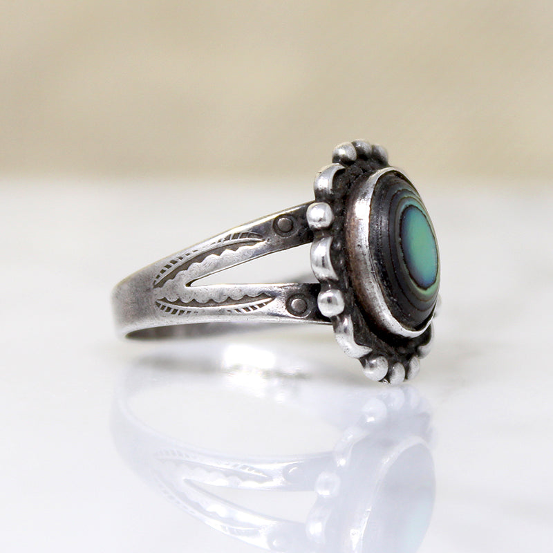 Darling Abalone & Sterling Silver Navajo Ring