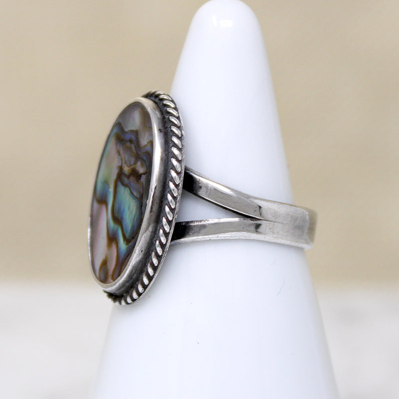 Swirling Colors Abalone & Sterling Silver Ring