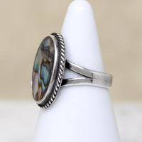Swirling Colors Abalone & Sterling Silver Ring