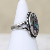 Swirling Colors Abalone & Sterling Silver Ring