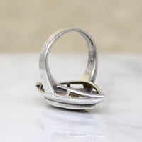 Eldritch Landscape Abalone Navette Ring