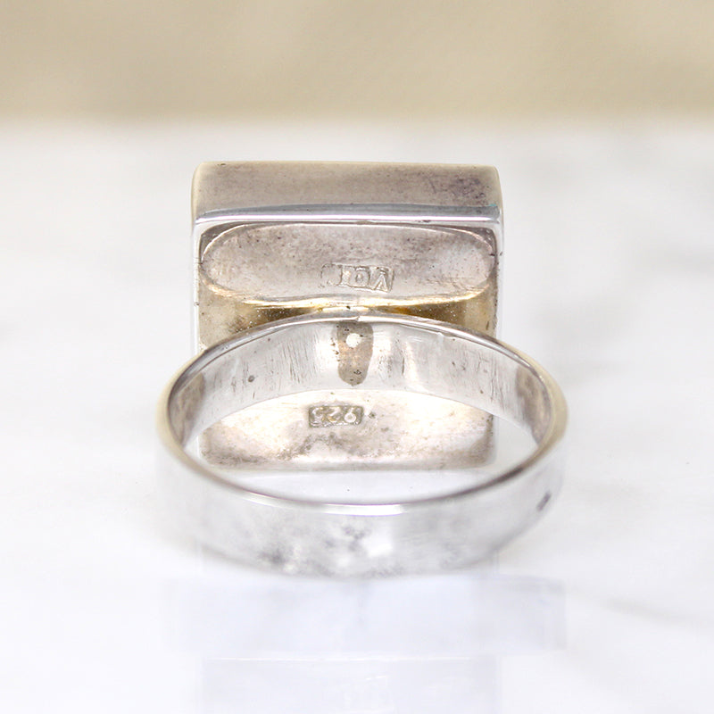 Malachite Pyramid in Sterling Silver Ring