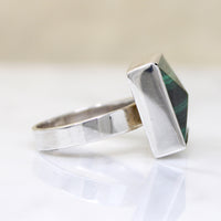 Malachite Pyramid in Sterling Silver Ring