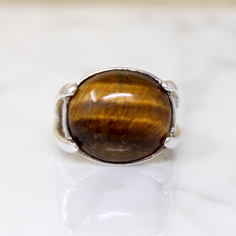 Stylish Sterling Silver & Tigers Eye Ring
