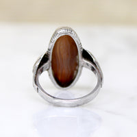 Banded Agate in Smart Sterling Art Deco Ring
