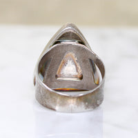 Magnificent Jasper in Triangle Motif Sterling Ring
