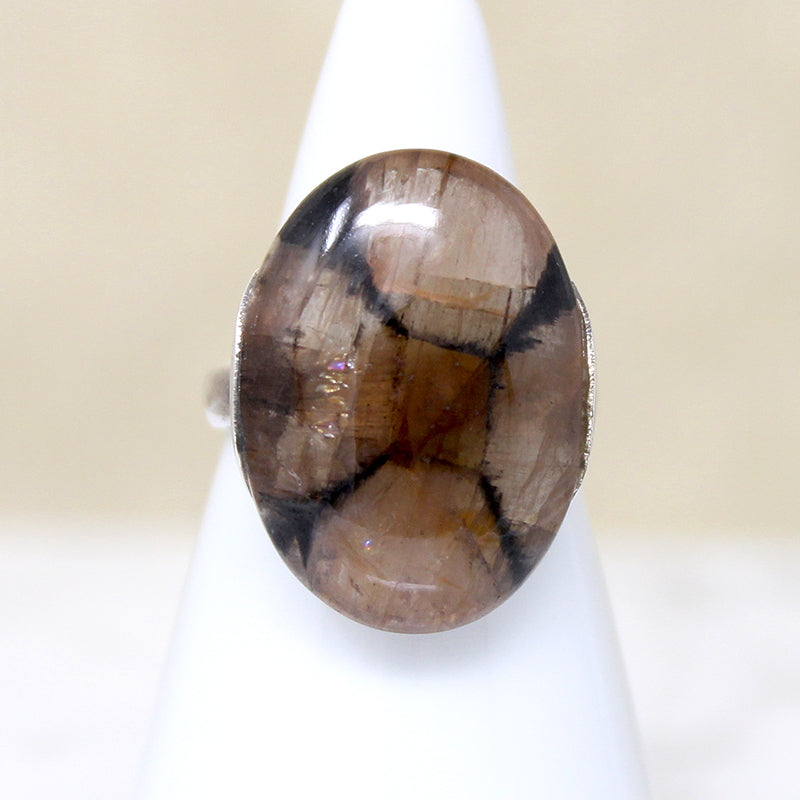 Magical Chiastolite "Cross Stone" in Sterling Ring