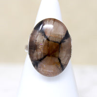 Magical Chiastolite "Cross Stone" in Sterling Ring