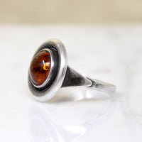 Polish Baltic Amber & Sterling Silver Ring